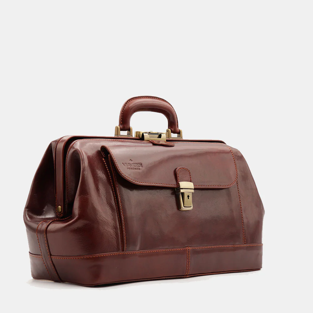 Borsa Medico Classica in Pelle Marrone VIAVERDI Made in Italy linea Firenze - Image 4