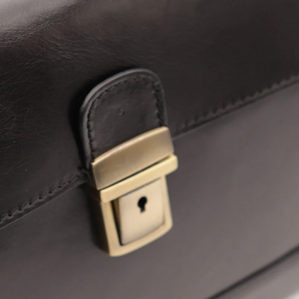 Borsa Medico Classica in Pelle Nera VIAVERDI Made in Italy linea Firenze - Image 11