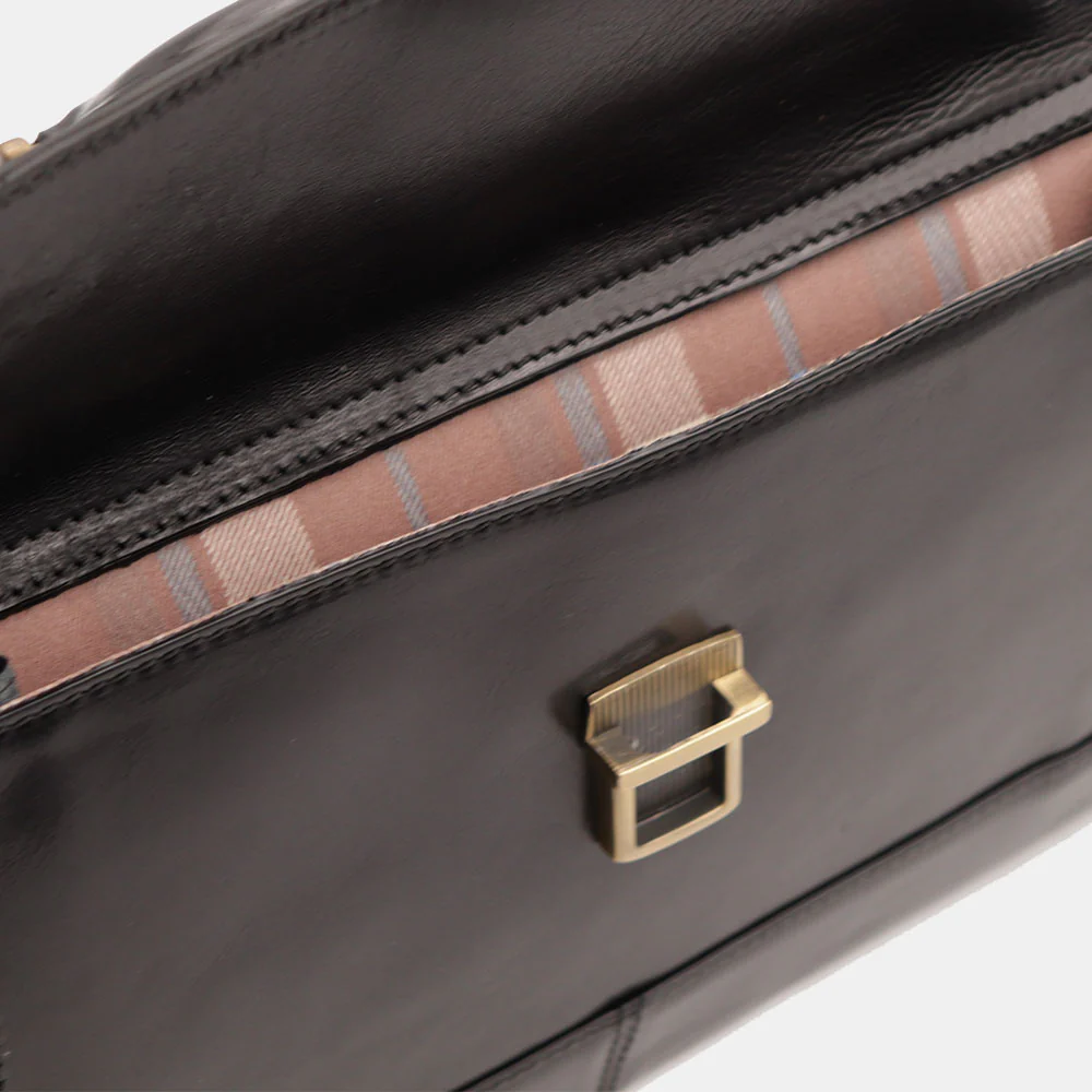 Borsa Medico Classica in Pelle Nera VIAVERDI Made in Italy linea Firenze - Image 12