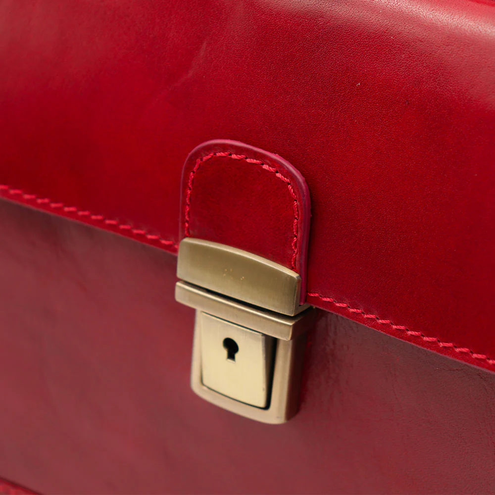 Borsa Medico Classica in Pelle Rossa VIAVERDI Made in Italy linea Firenze - Image 11