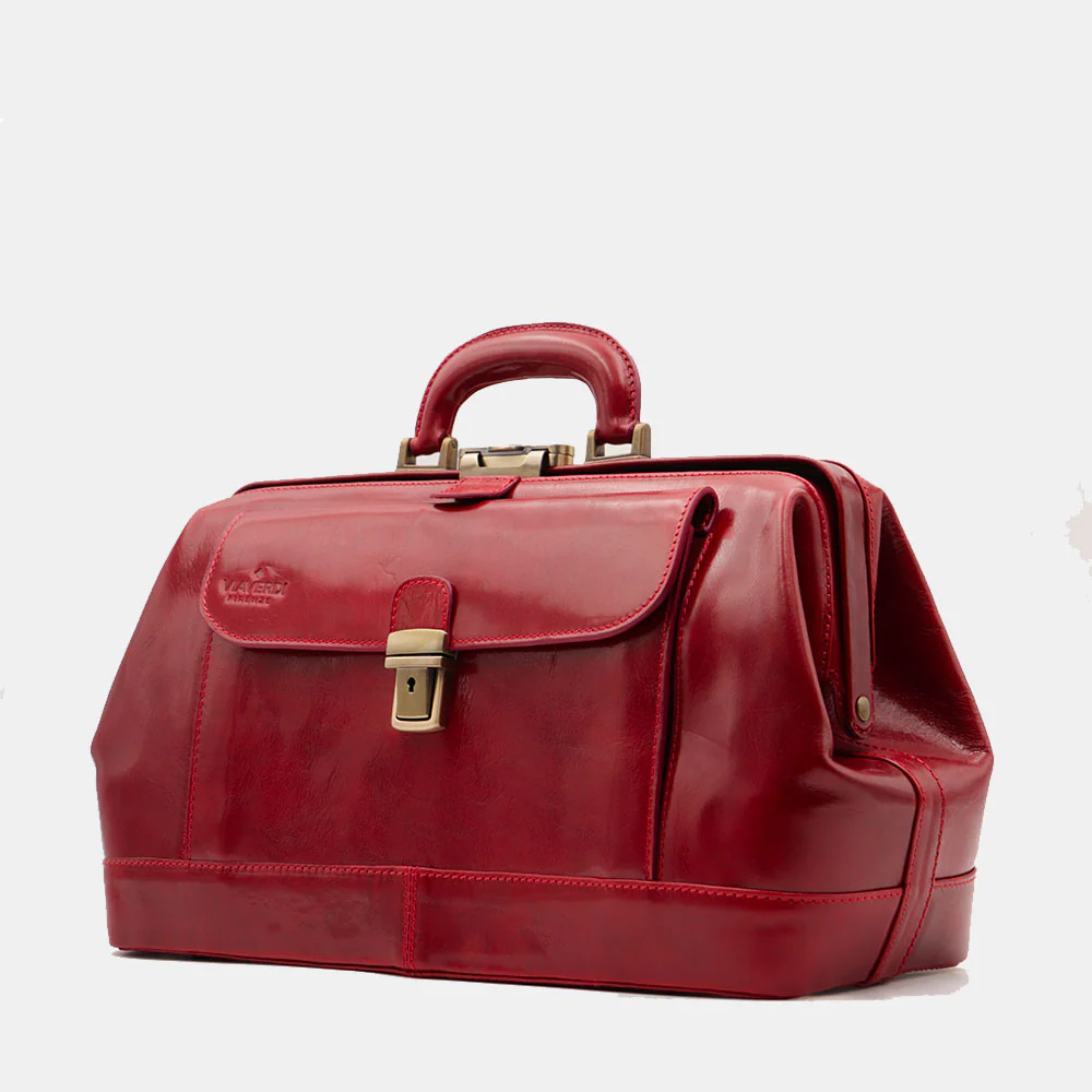 Borsa Medico Classica in Pelle Rossa VIAVERDI Made in Italy linea Firenze - Image 3
