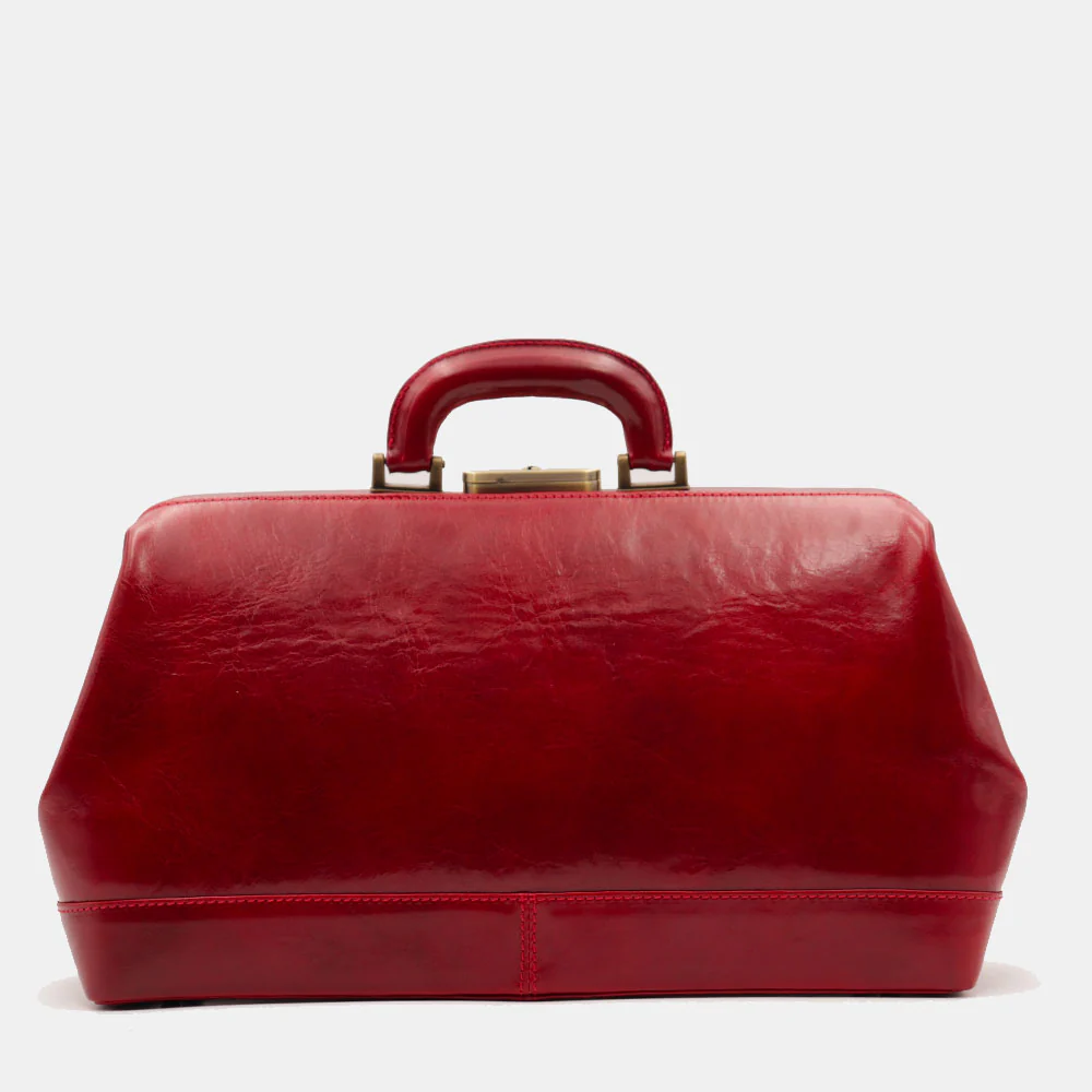 Borsa Medico Classica in Pelle Rossa VIAVERDI Made in Italy linea Firenze - Image 5