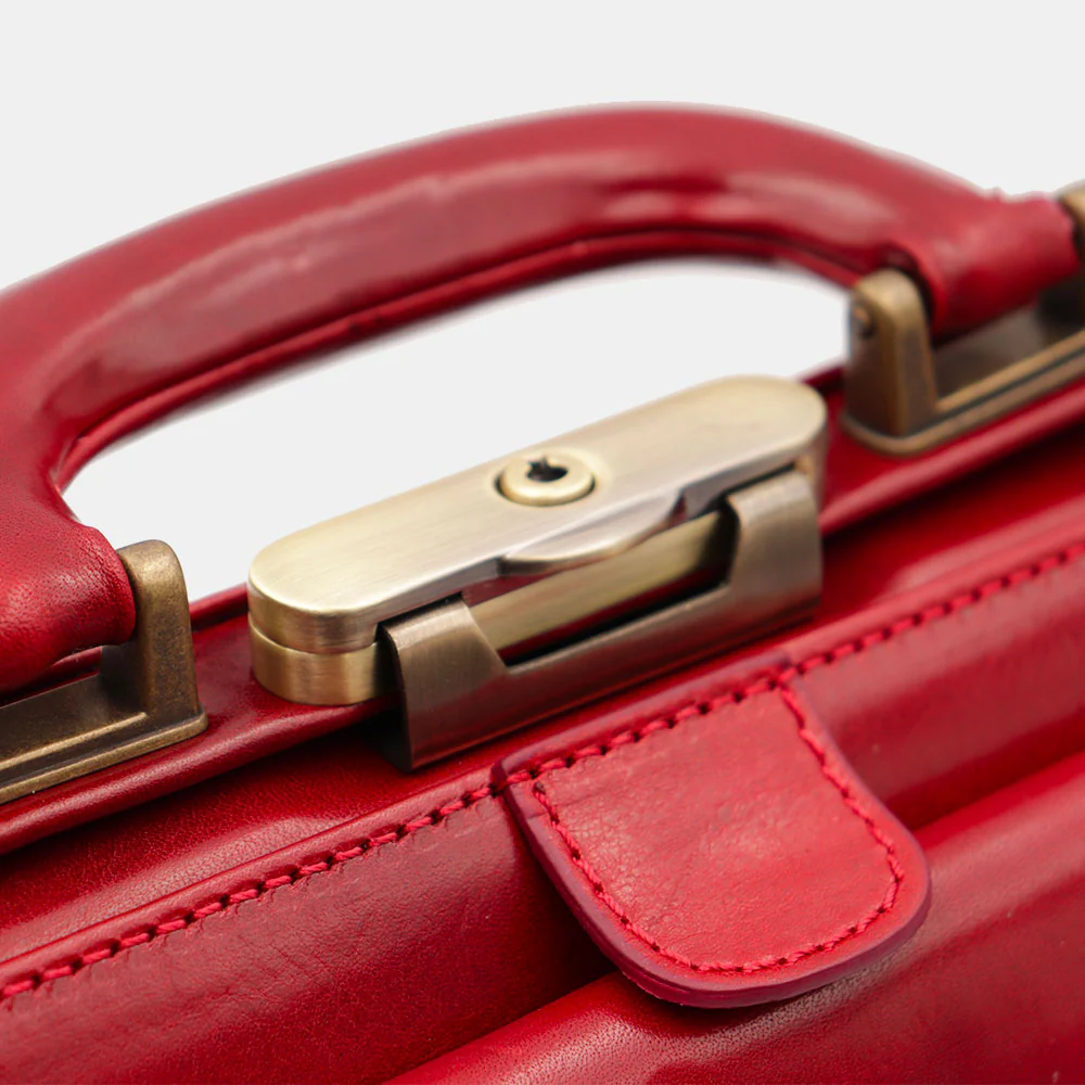 Borsa Medico Classica in Pelle Rossa VIAVERDI Made in Italy linea Firenze - Image 7
