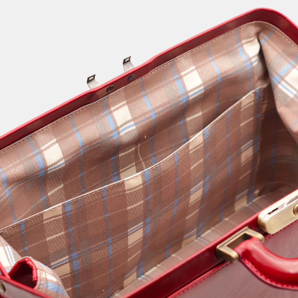 Borsa Medico Classica in Pelle Rossa VIAVERDI Made in Italy linea Firenze - Image 9