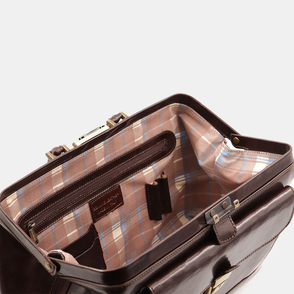 Borsa Medico Classica in Pelle Testa di Moro VIAVERDI Made in Italy linea Firenze - Image 8