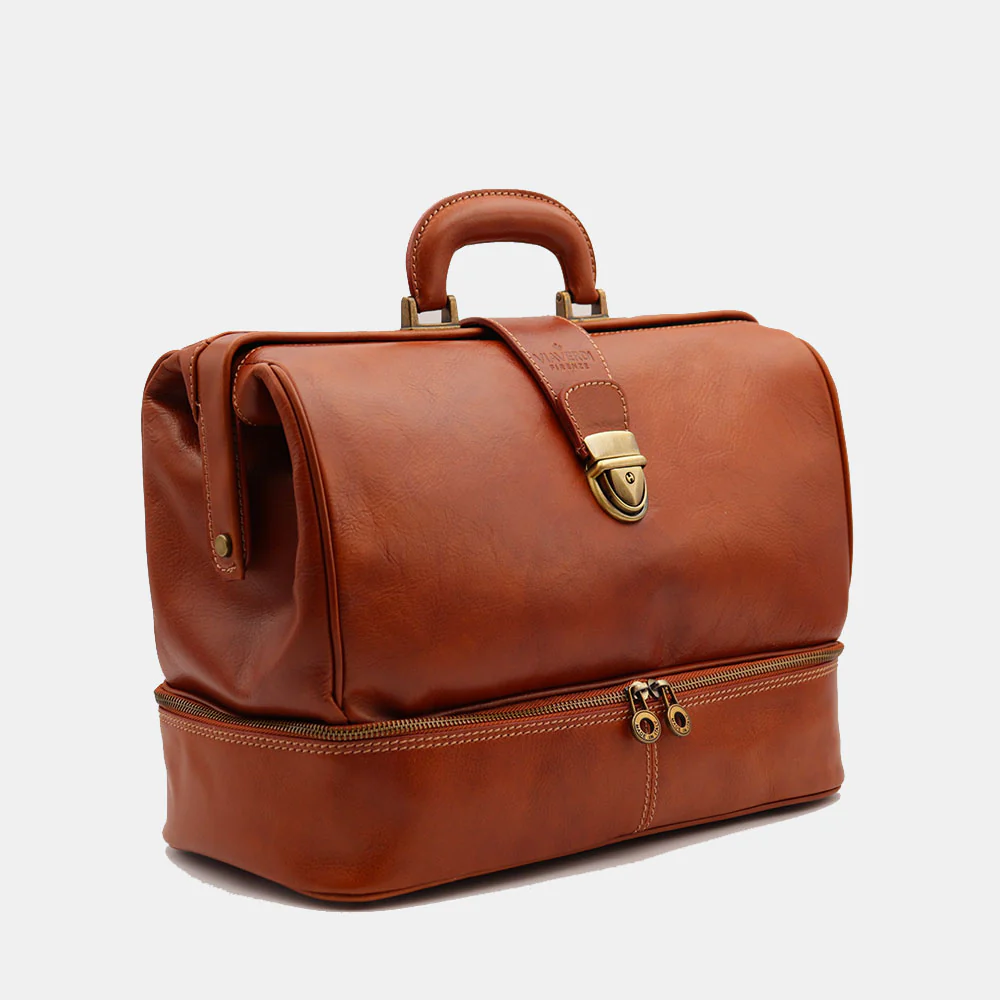 Borsa Medico in Pelle color Cuoio VIAVERDI Made in Italy linea Firenze - Image 3