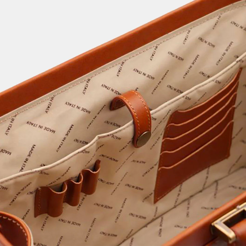 Borsa Medico in Pelle color Cuoio VIAVERDI Made in Italy linea Firenze - Image 8