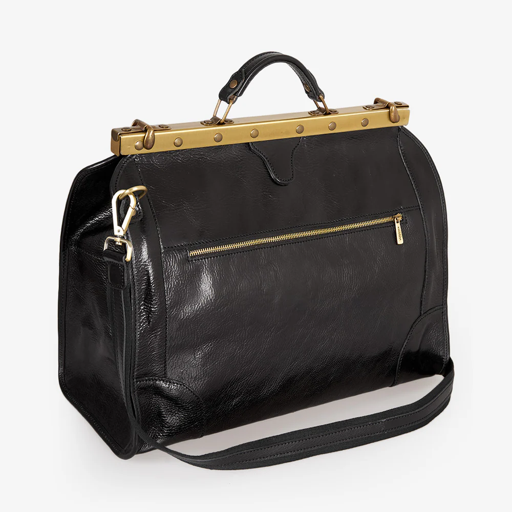 Borsa Medico Grande in Pelle Nera VIAVERDI Made in Italy - Image 3