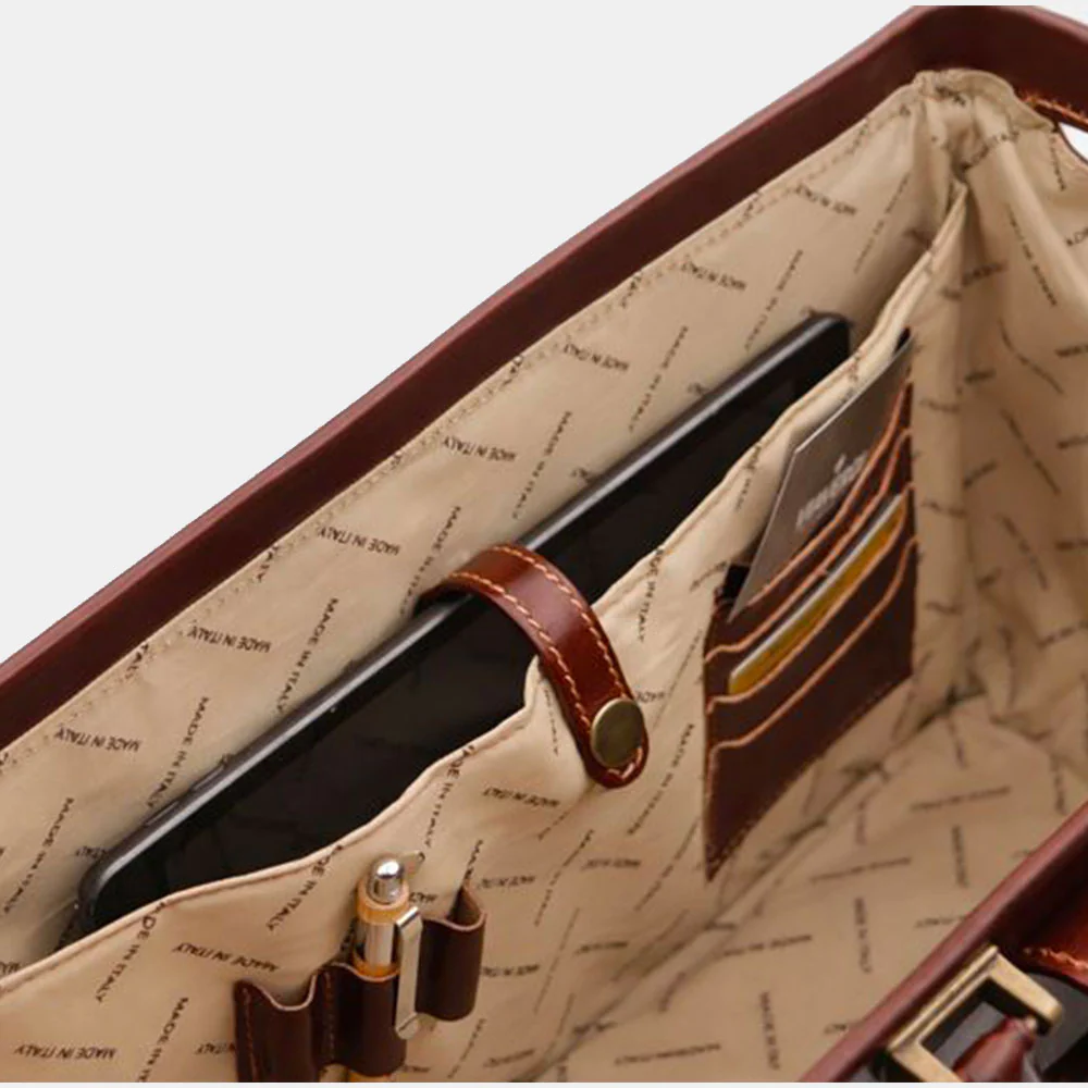 Borsa Medico in Pelle Marrone VIAVERDI Made in Italy linea Firenze - Image 9