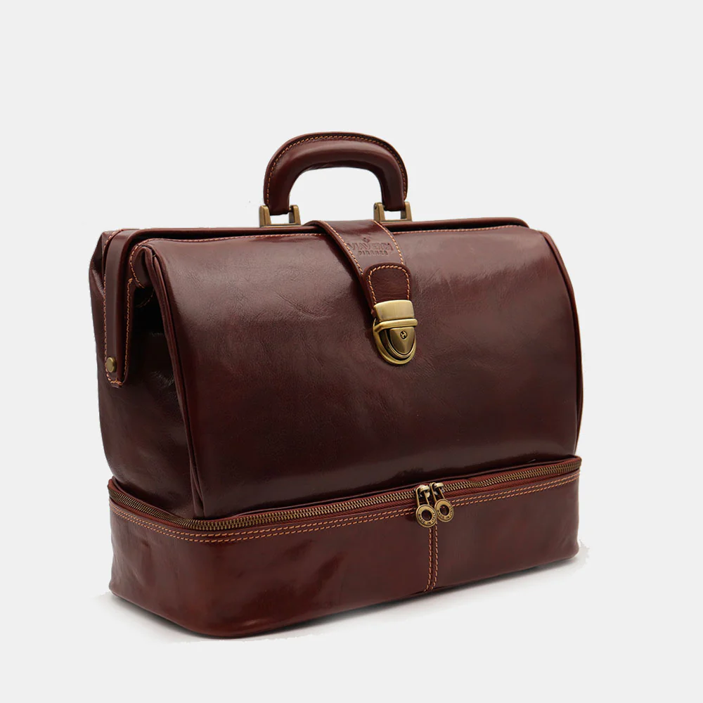 Borsa Medico in Pelle Marrone VIAVERDI Made in Italy linea Firenze - Image 3