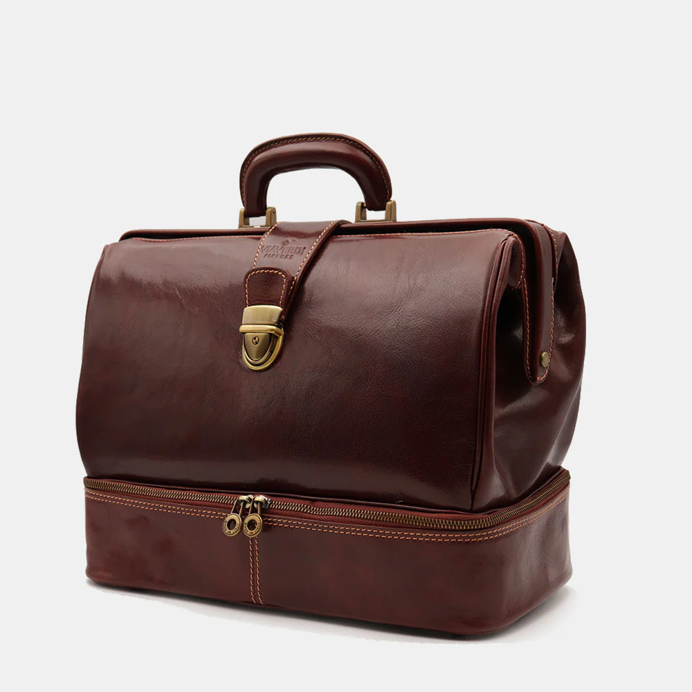Borsa Medico in Pelle Marrone VIAVERDI Made in Italy linea Firenze - Image 4
