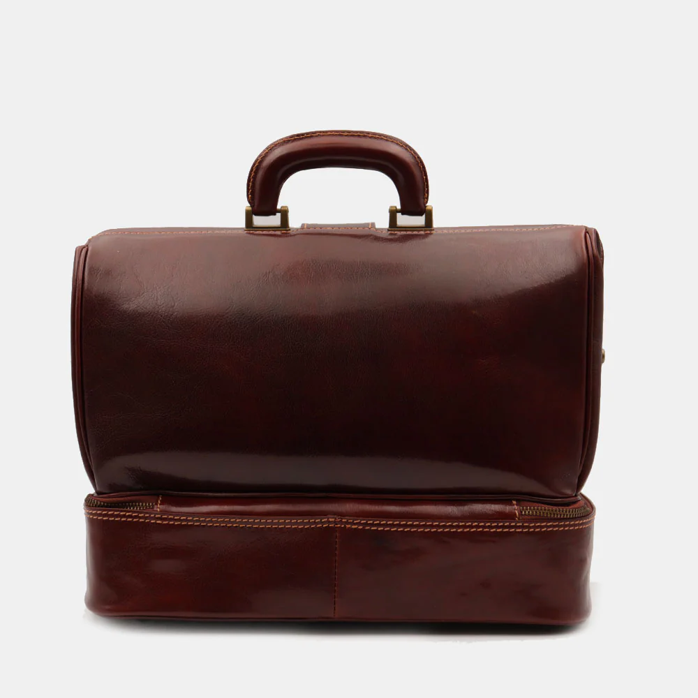 Borsa Medico in Pelle Marrone VIAVERDI Made in Italy linea Firenze - Image 5