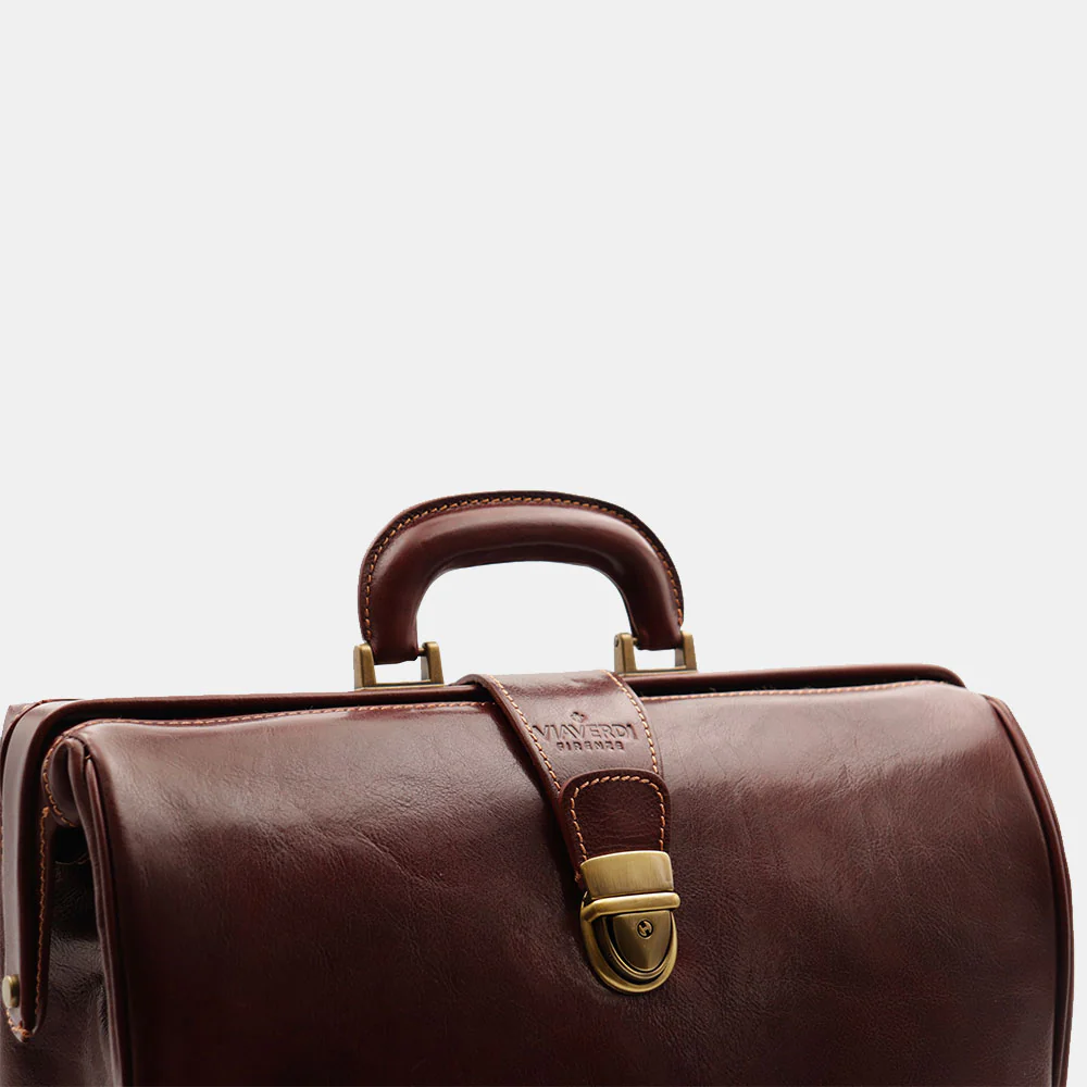 Borsa Medico in Pelle Marrone VIAVERDI Made in Italy linea Firenze - Image 6