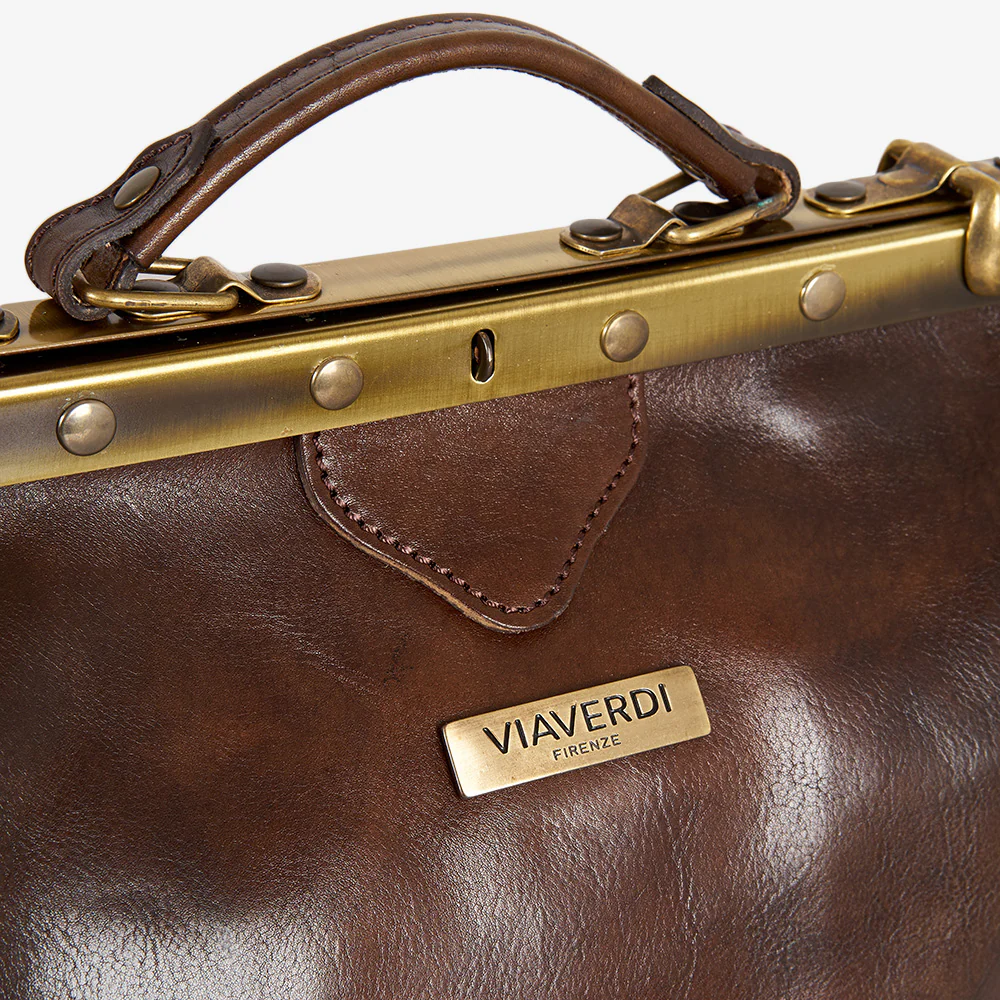 Borsa Medico Media in Pelle Testa di Moro VIAVERDI Made in Italy - Image 4
