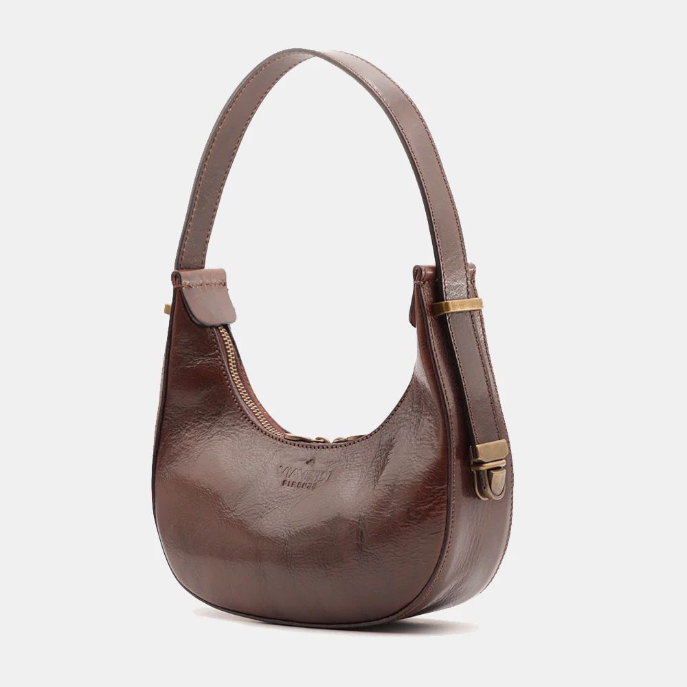 Borsa Piccola a Mano VIAVERDI in Pelle Testa di Moro Made in Italy linea Firenze - Image 4