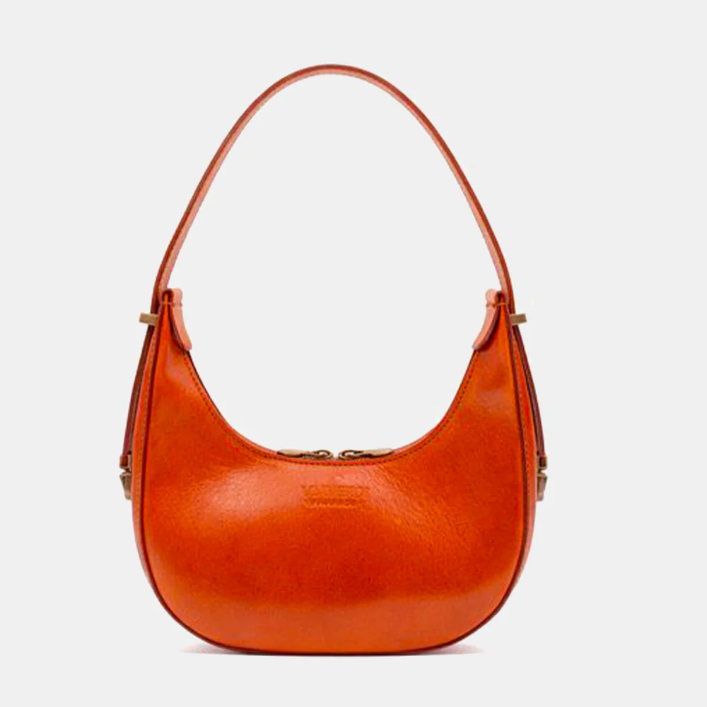 Borsa Piccola a Mano VIAVERDI in Pelle color Cuoio Made in Italy linea Firenze - Image 4