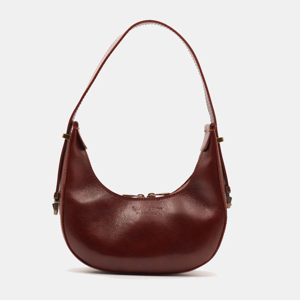 Borsa Piccola a Mano VIAVERDI in Pelle Marrone Made in Italy linea Firenze - Image 3