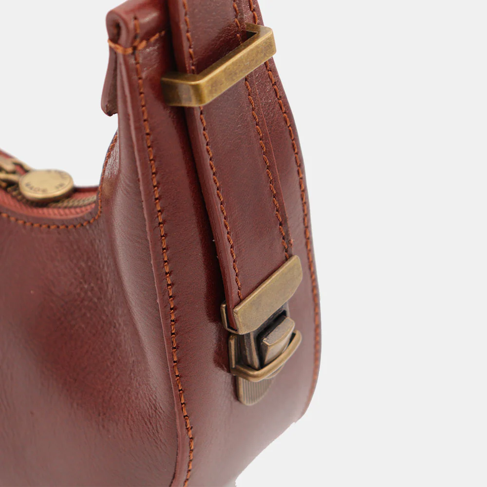 Borsa Piccola a Mano VIAVERDI in Pelle Marrone Made in Italy linea Firenze - Image 9