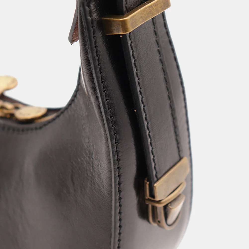 Borsa Piccola a Mano VIAVERDI in Pelle Nera Made in Italy linea Firenze - Image 10