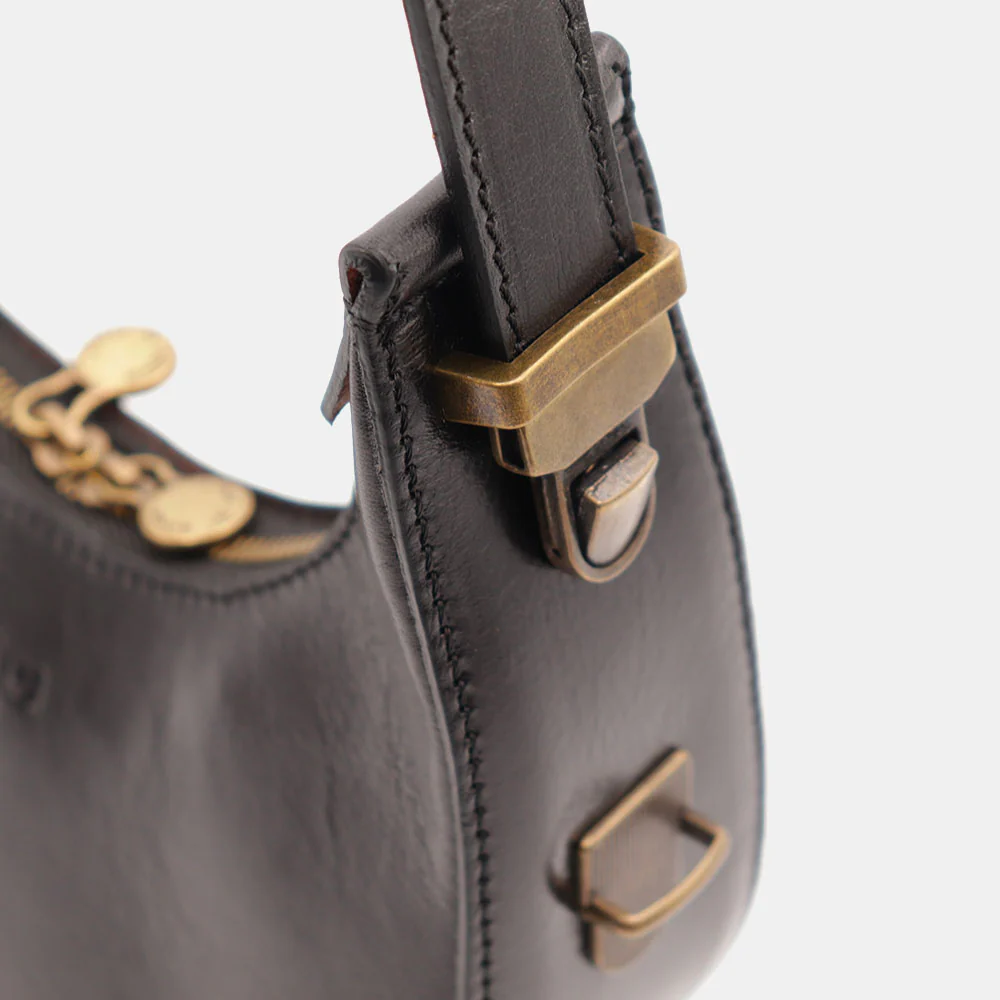 Borsa Piccola a Mano VIAVERDI in Pelle Nera Made in Italy linea Firenze - Image 11