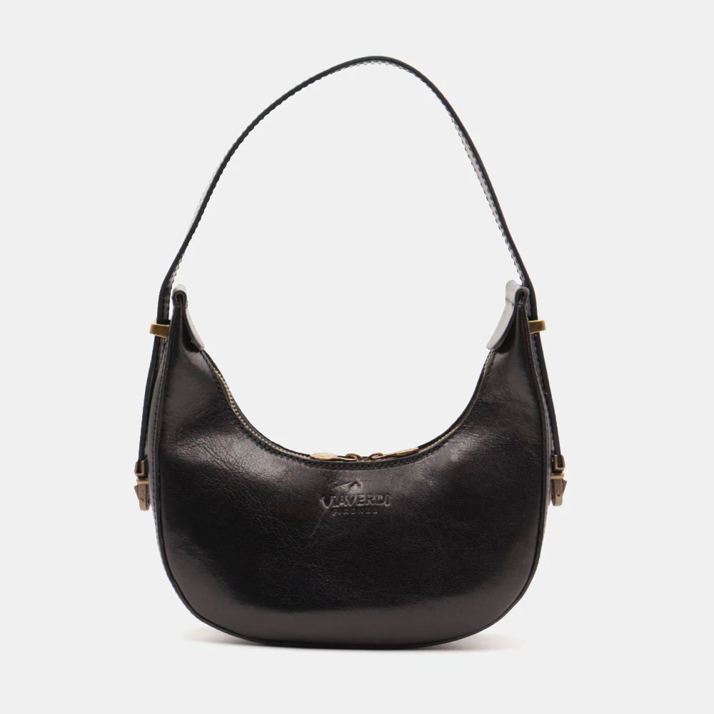 Borsa Piccola a Mano VIAVERDI in Pelle Nera Made in Italy linea Firenze - Image 3