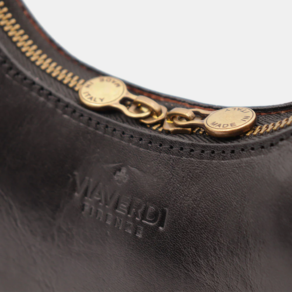 Borsa Piccola a Mano VIAVERDI in Pelle Nera Made in Italy linea Firenze - Image 8