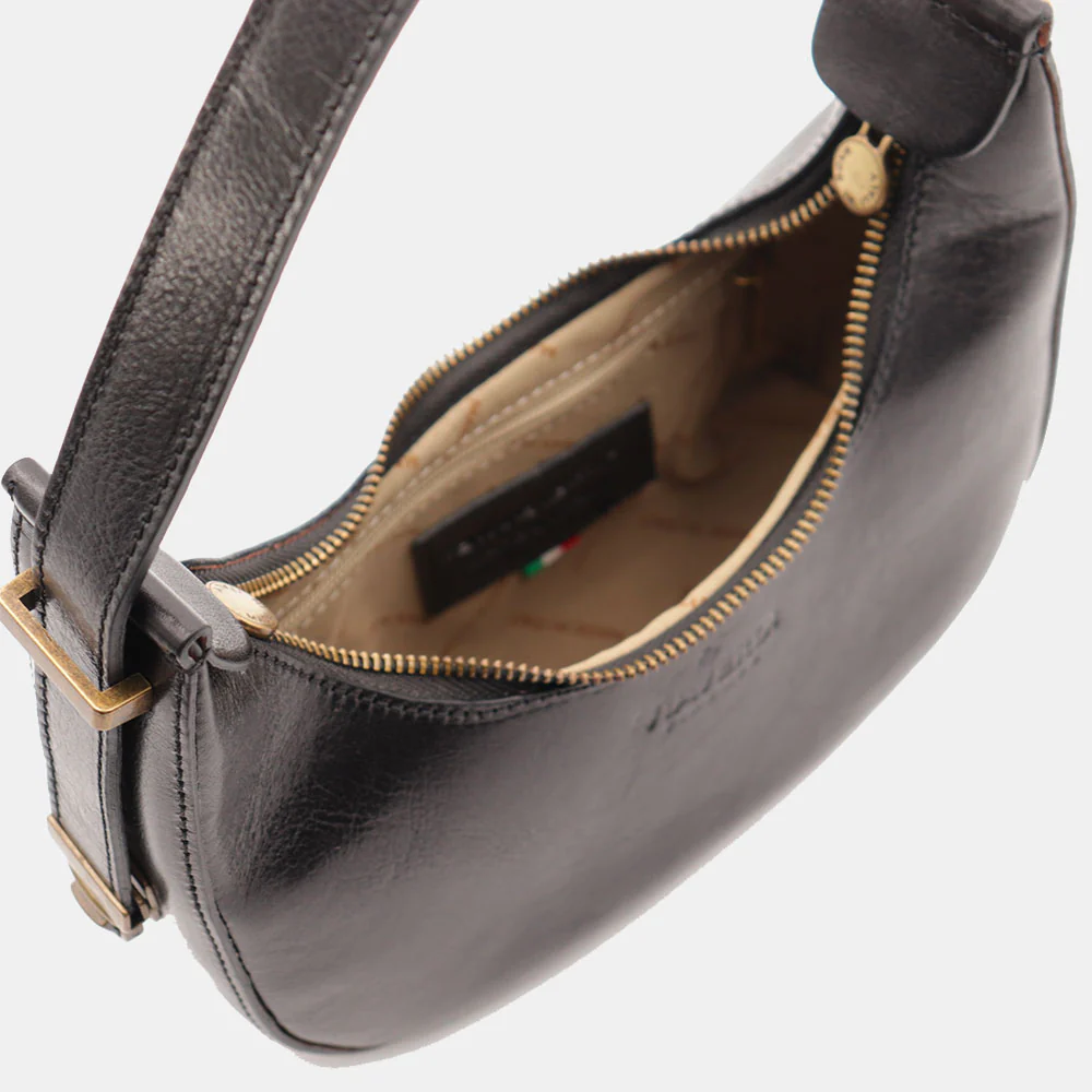 Borsa Piccola a Mano VIAVERDI in Pelle Nera Made in Italy linea Firenze - Image 9