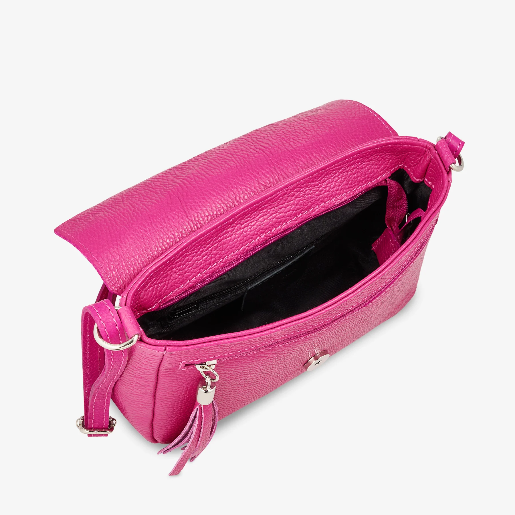 Borsa Piccola a Tracolla in Pelle Fucsia VIAVERDI Made in Italy - Image 4