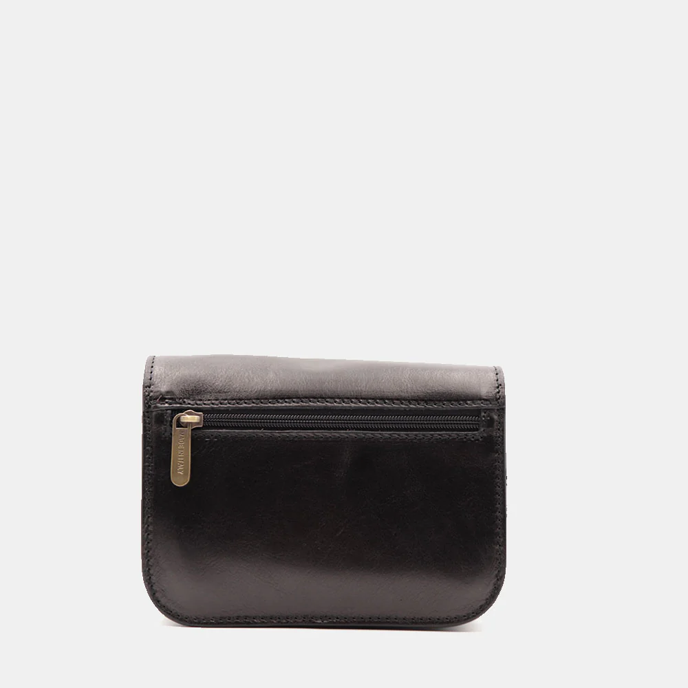 Borsa Piccola a Tracolla VIAVERDI in Pelle Nera Made in Italy linea Firenze - Image 4