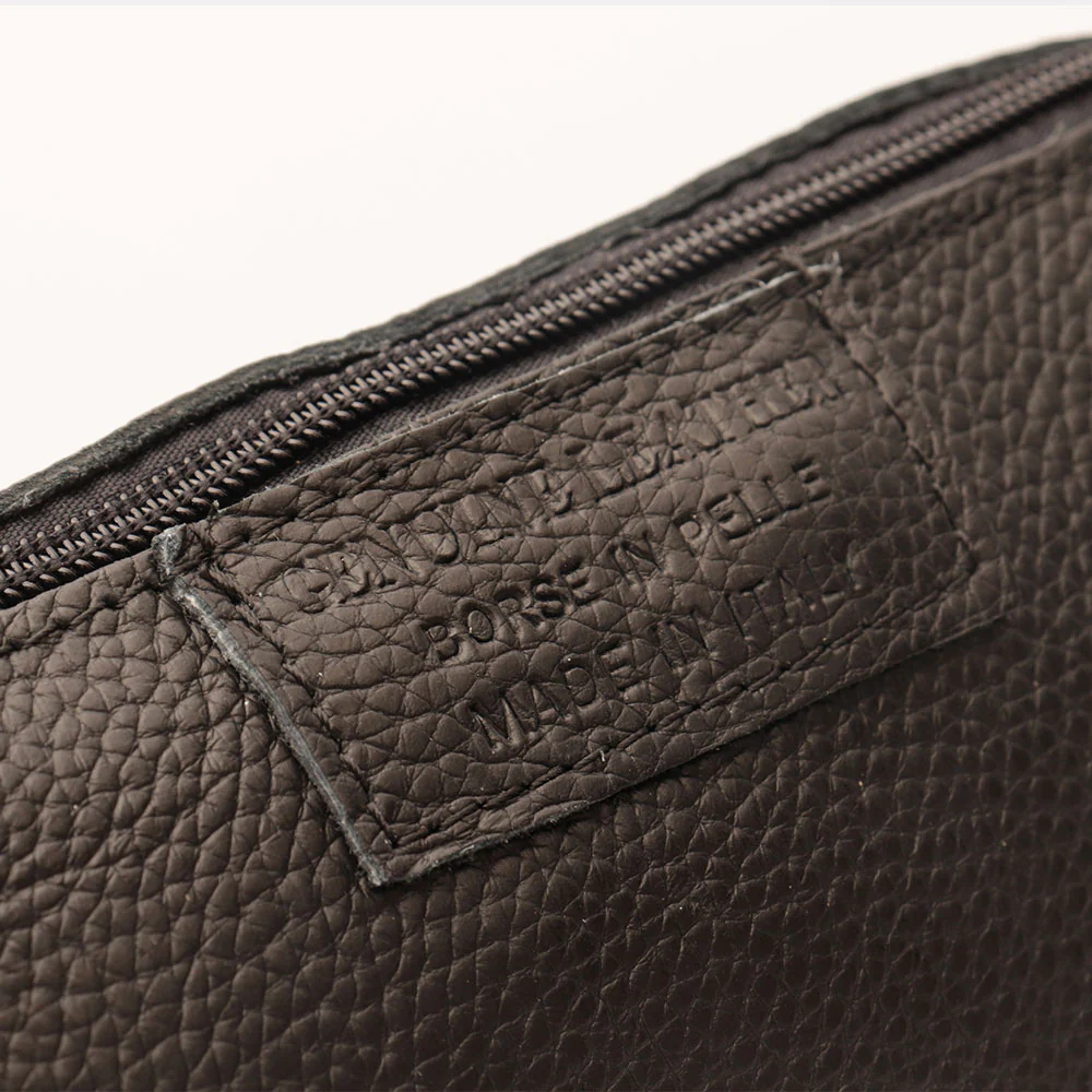 Borsa Secchiello con Pochette VIAVERDI in Pelle Nera Made in Italy linea Pienza - Image 8