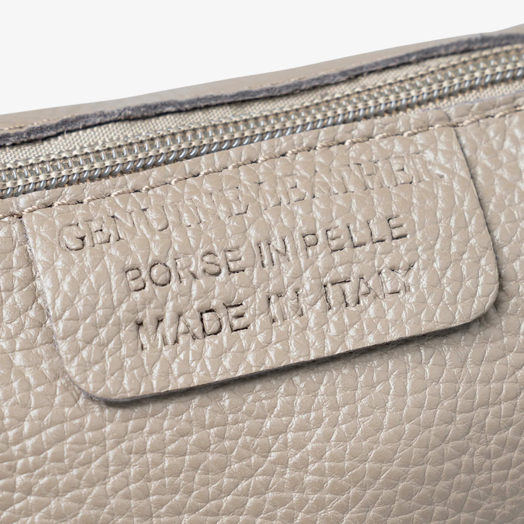 Borsa Secchiello con Tracolla e Pochette VIAVERDI in Pelle Taupe Made in Italy linea Pienza - Image 6
