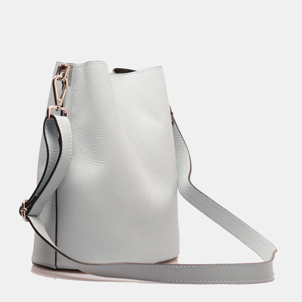 Borsa Secchiello con Tracolla VIAVERDI in Pelle Carta da Zucchero Made in Italy linea Capalbio - Image 5
