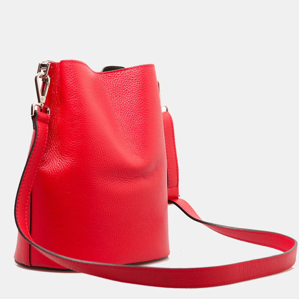 Borsa Secchiello con Tracolla VIAVERDI in Pelle Rossa Made in Italy linea Capalbio - Image 4