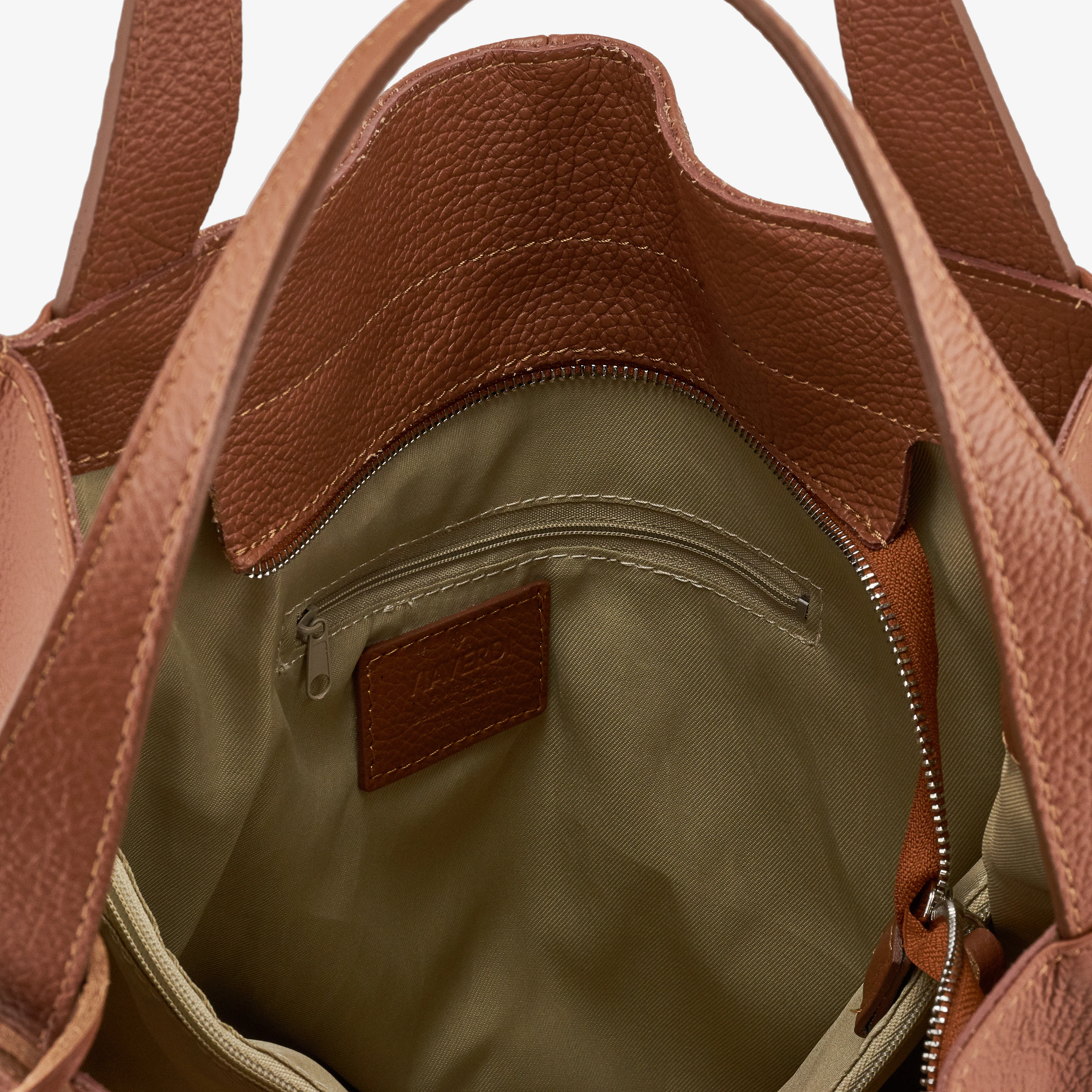 Borsa Tote in Pelle Marrone VIAVERDI Made in Italy - Image 5