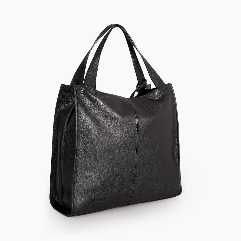 Borsa Tote in Pelle Nera VIAVERDI Made in Italy - Image 4