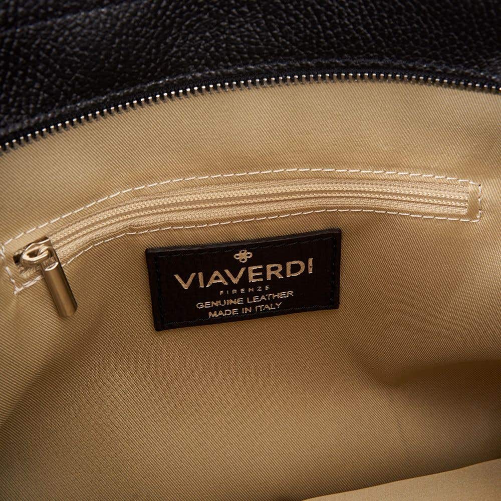 Borsa Tote in Pelle Nera VIAVERDI Made in Italy - Image 5