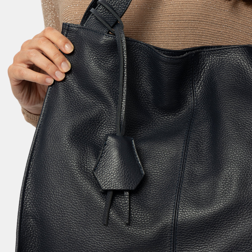 Borsa Tote in Pelle Nera VIAVERDI Made in Italy - Image 7