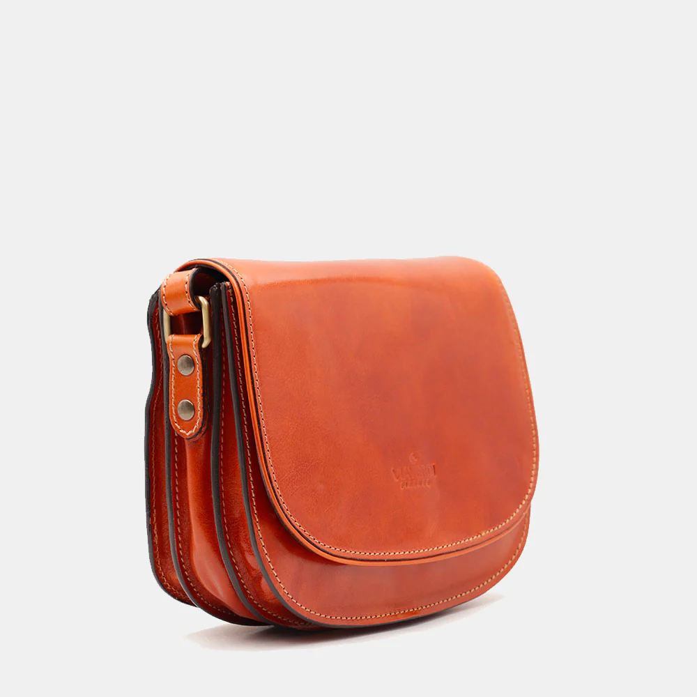 Borsa Tracolla VIAVERDI in Pelle color Cuoio Made in Italy linea Firenze - Image 4