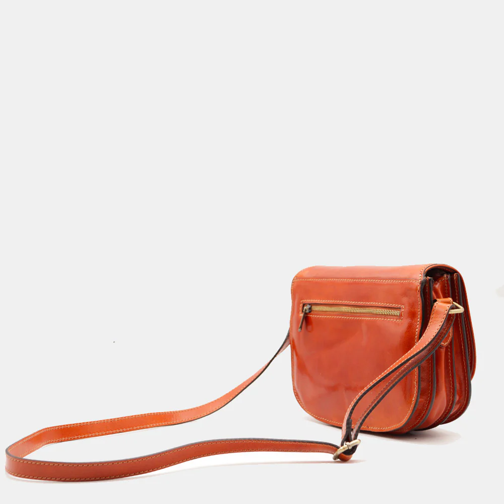 Borsa Tracolla VIAVERDI in Pelle color Cuoio Made in Italy linea Firenze - Image 9