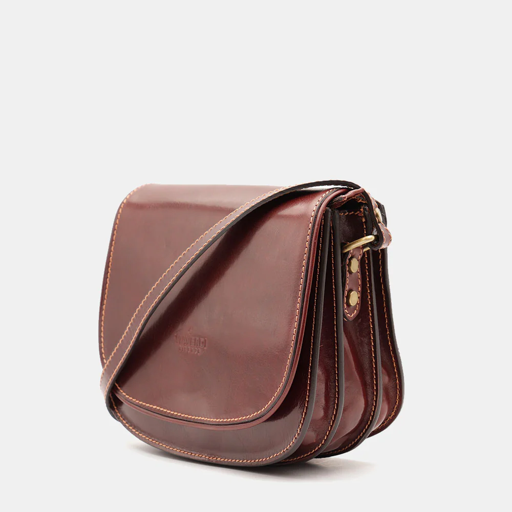 Borsa Tracolla VIAVERDI in Pelle Marrone Made in Italy linea Firenze - Image 3