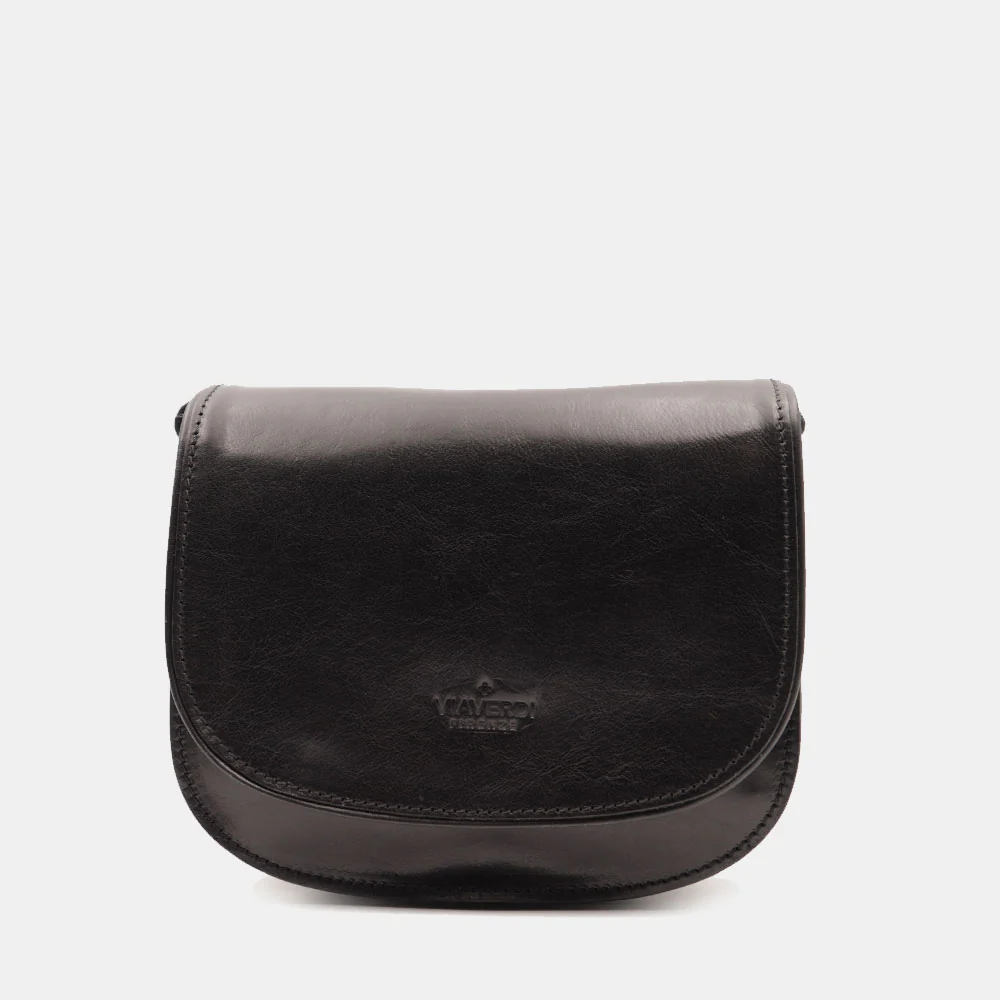 Borsa Tracolla VIAVERDI in Pelle Nera Made in Italy linea Firenze