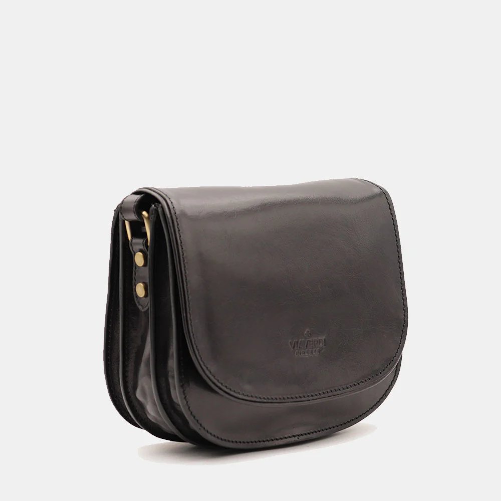 Borsa Tracolla VIAVERDI in Pelle Nera Made in Italy linea Firenze - Image 5