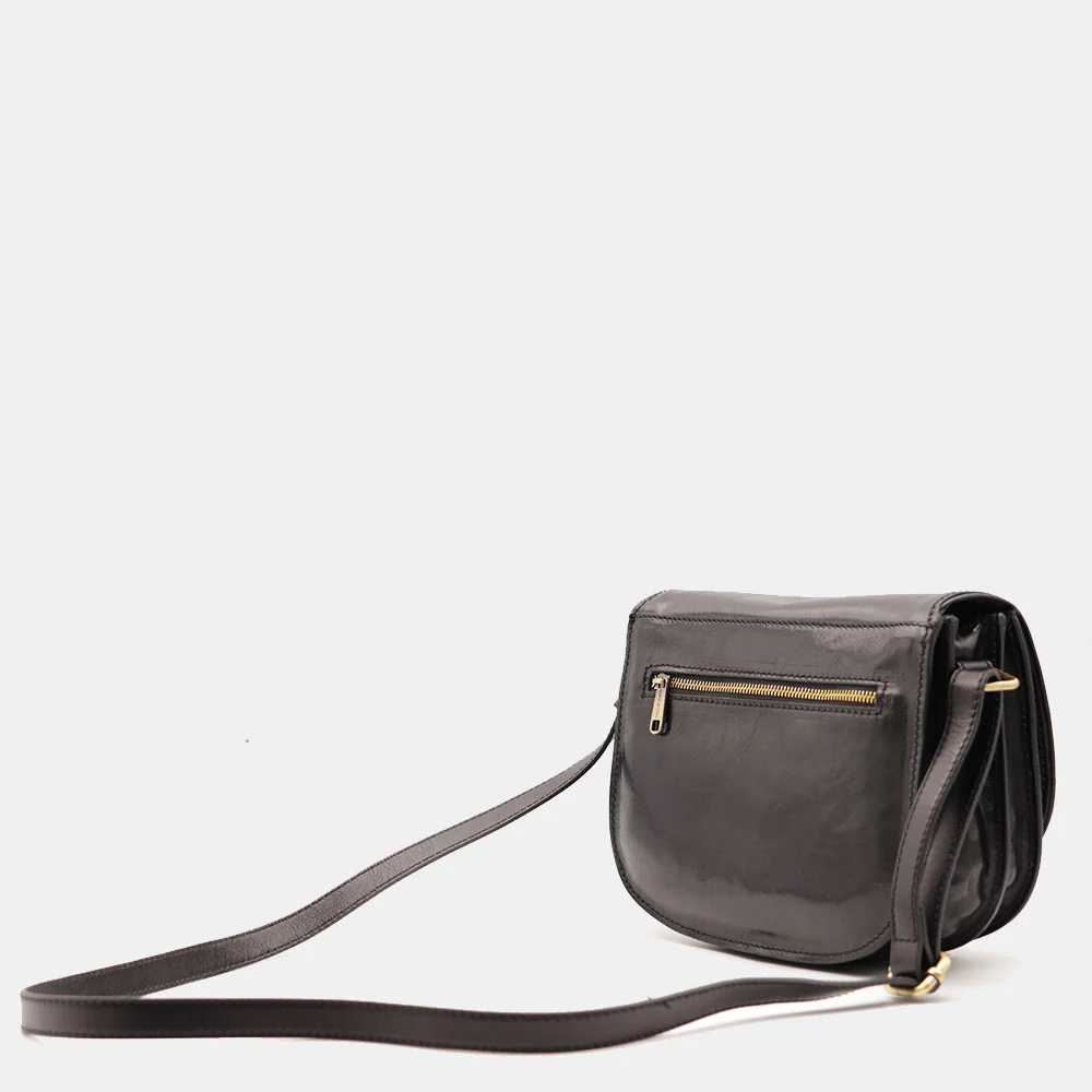 Borsa Tracolla VIAVERDI in Pelle Nera Made in Italy linea Firenze - Image 9
