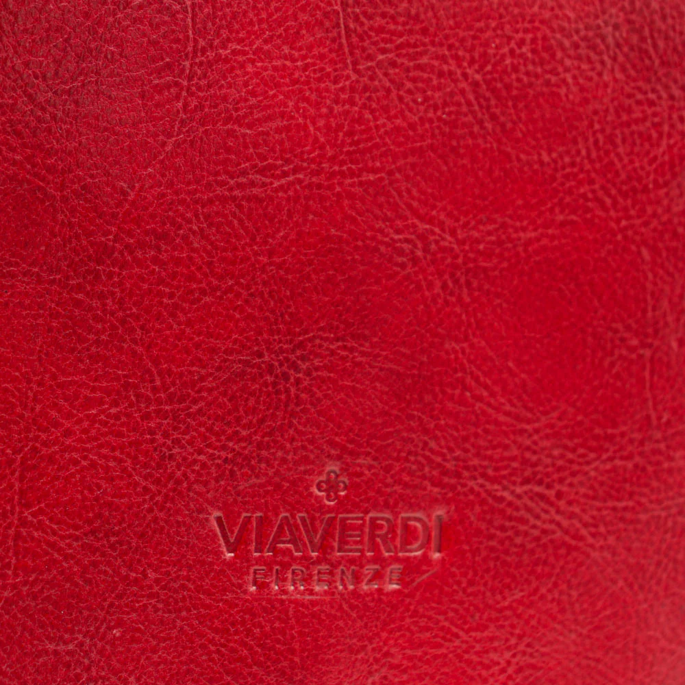 Borsa Tracolla VIAVERDI in Pelle Rossa Made in Italy linea Firenze - Image 12