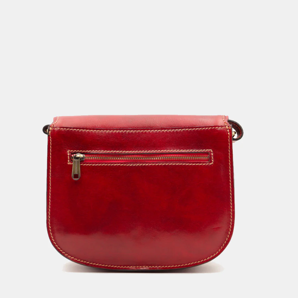 Borsa Tracolla VIAVERDI in Pelle Rossa Made in Italy linea Firenze - Image 5
