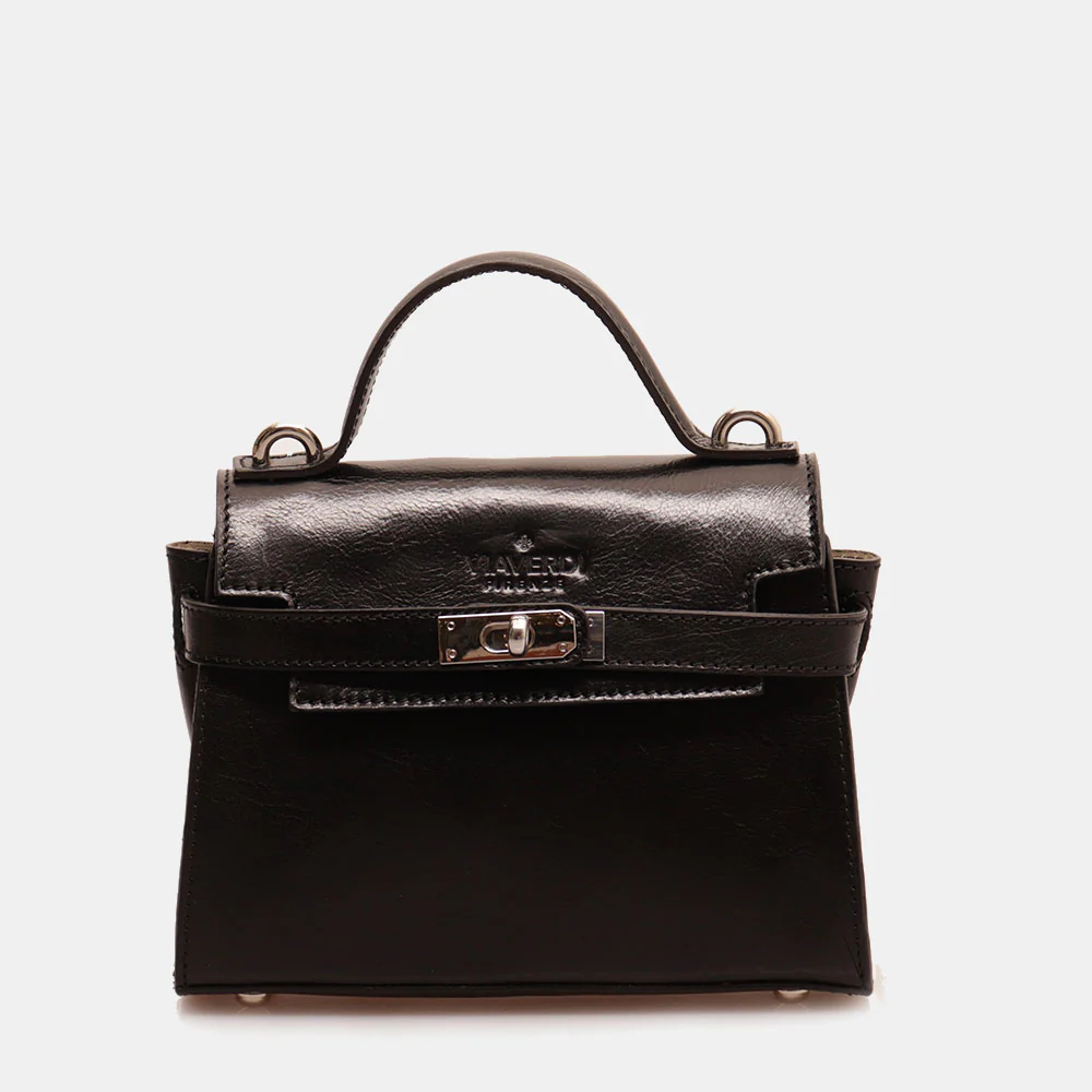 Borsa VIAVERDI in Pelle Nera Made in Italy linea Firenze - Image 4