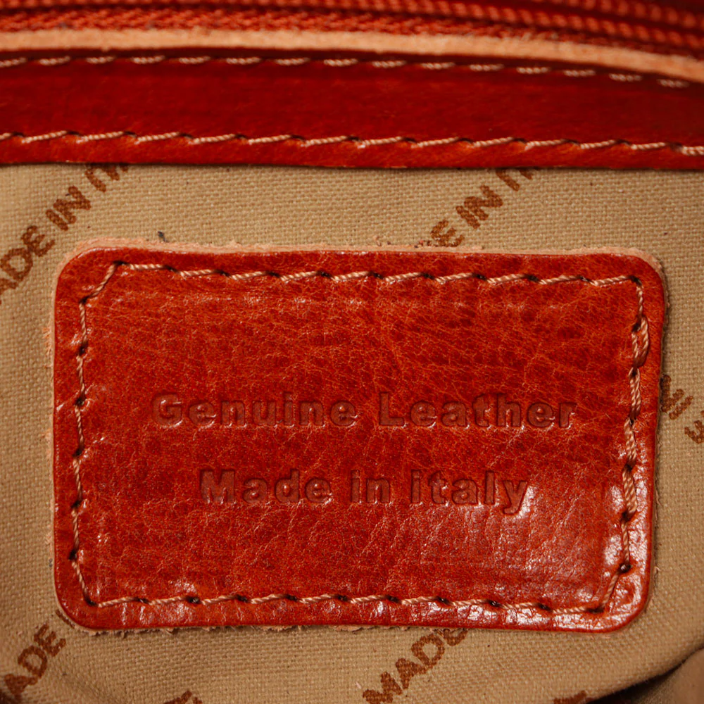 Borsello Uomo in Pelle color Cuoio con Patta VIAVERDI Made in Italy Linea Firenze - Image 12