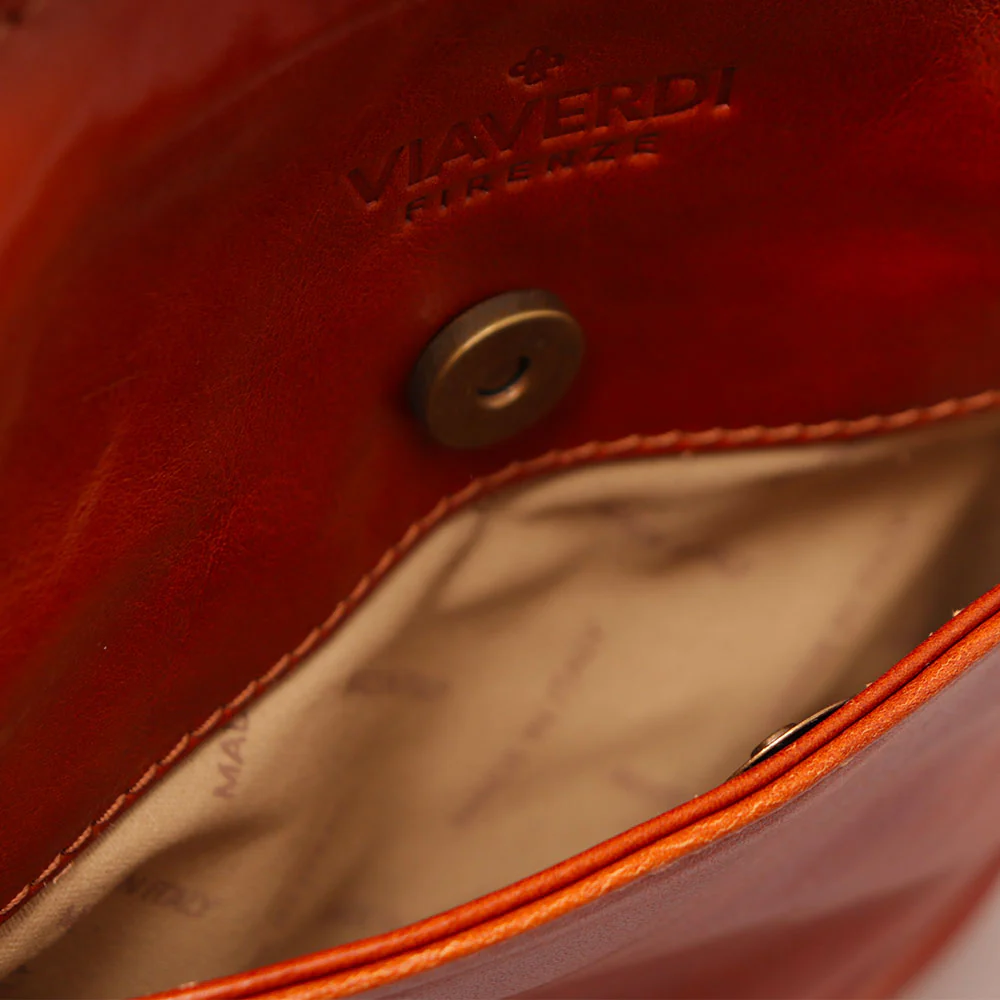 Borsello Uomo in Pelle color Cuoio VIAVERDI Made in Italy Linea Firenze - Image 6