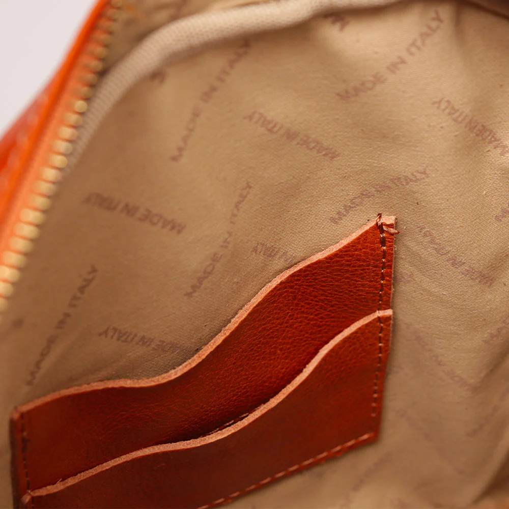 Borsello Uomo in Pelle color Cuoio VIAVERDI Made in Italy Linea Firenze - Image 8