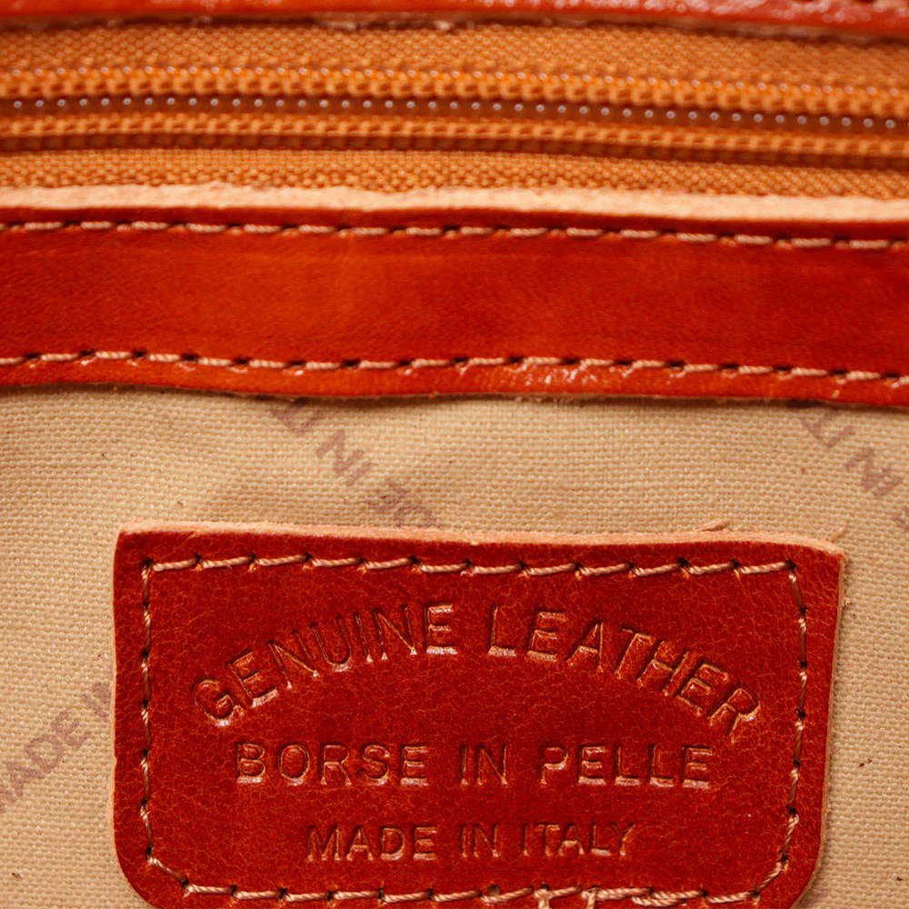 Borsello Uomo in Pelle color Cuoio VIAVERDI Made in Italy Linea Firenze - Image 9